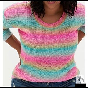 Torrid Rainbow Open Stitch Swearer Tunic Sz 3